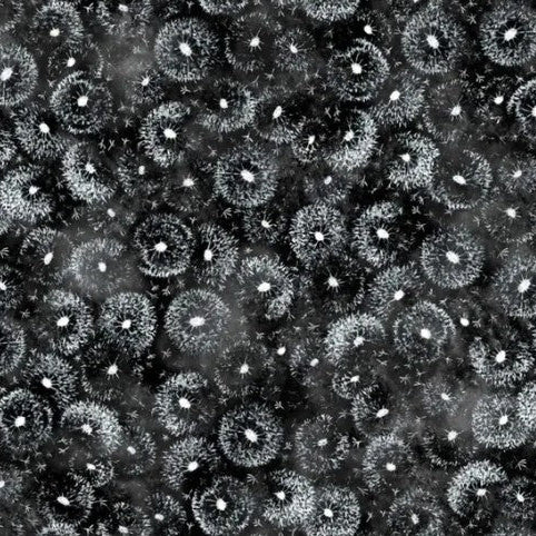 Jona's Garden Packed Dandelions Black JGAR 5388 K W84 Fabrics P&B Textiles
