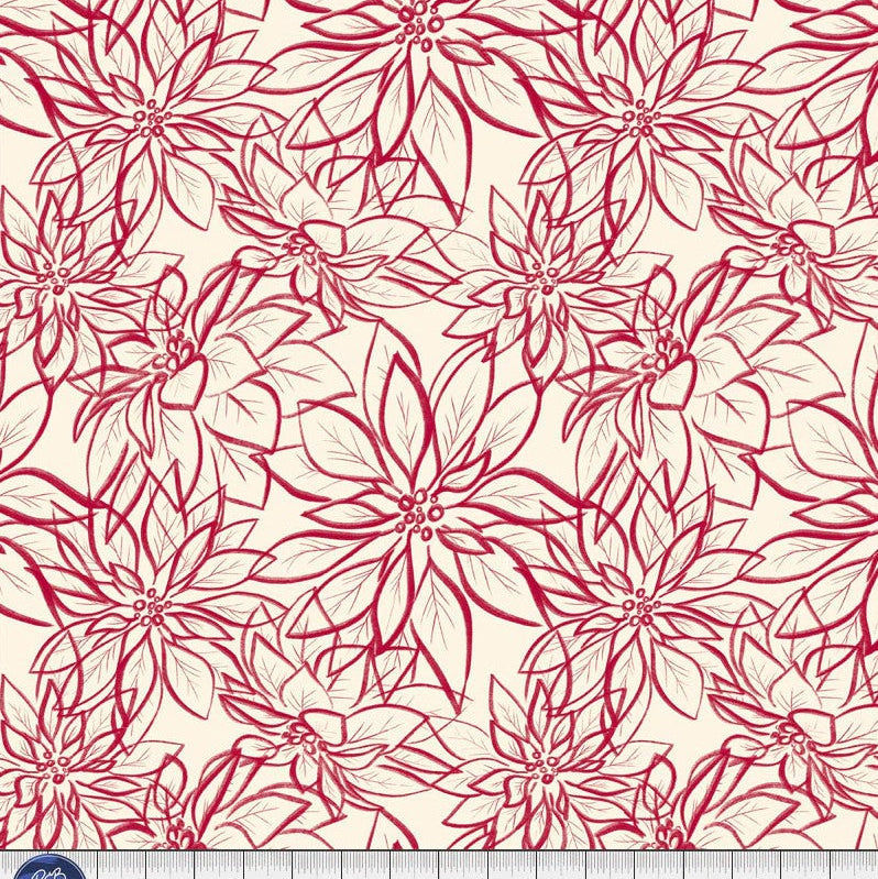 P&B Textiles Poinsettia Red 108" Wide Backing Fabric - POIW 5886 ER - 2 YARD Fabrics P&B Textiles