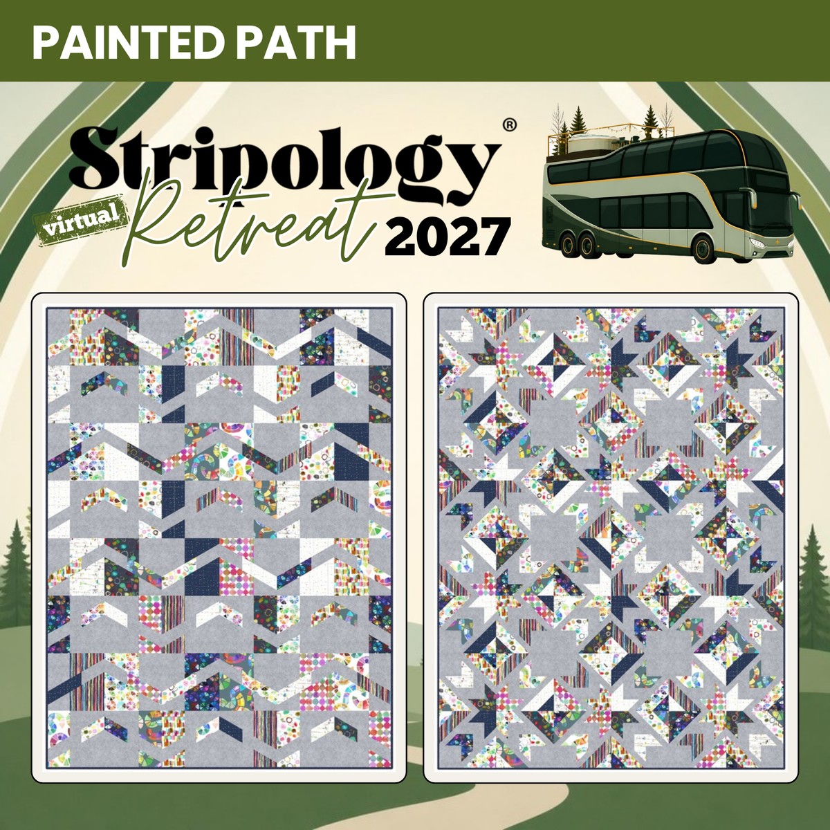 Britt and Audrey quilts in Painted Path