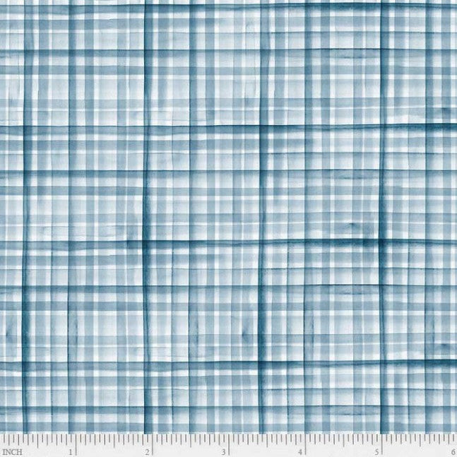 Whisper Song Tonal Plaid Blue T-25-3 Fabrics P&B Textiles