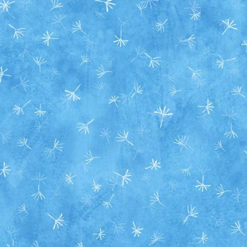 Jona's Garden Tossed Dandelion Fluff Blue JGAR 5390 B W90 Fabrics P&B Textiles