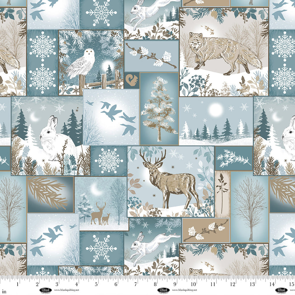 Winter Whispers Winter Patch Light Blue 4247-70 Fabrics Blank
