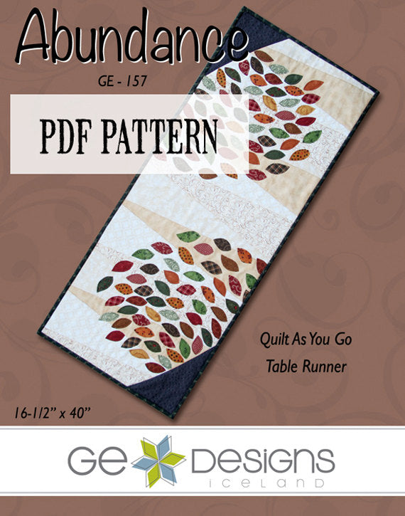 Abundance Table Runner Pattern PDF 157 Pattern GE Designs   