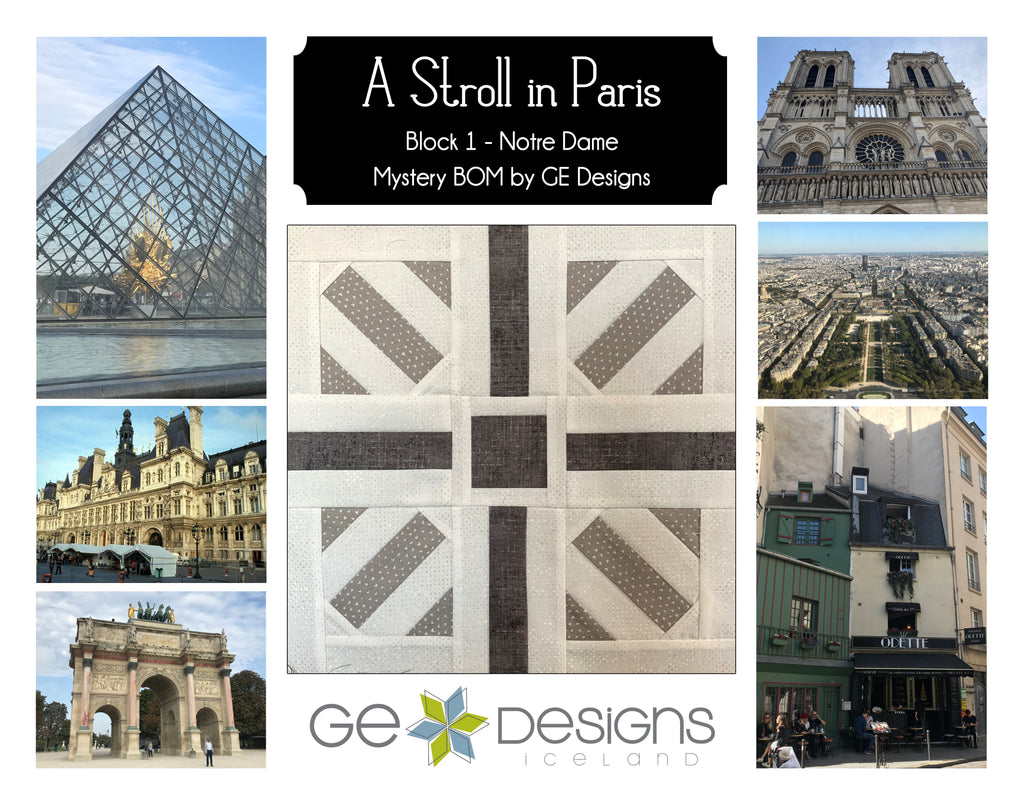 A Stroll In Paris - BLOCK 1 - pattern with video Pattern GE Designs   