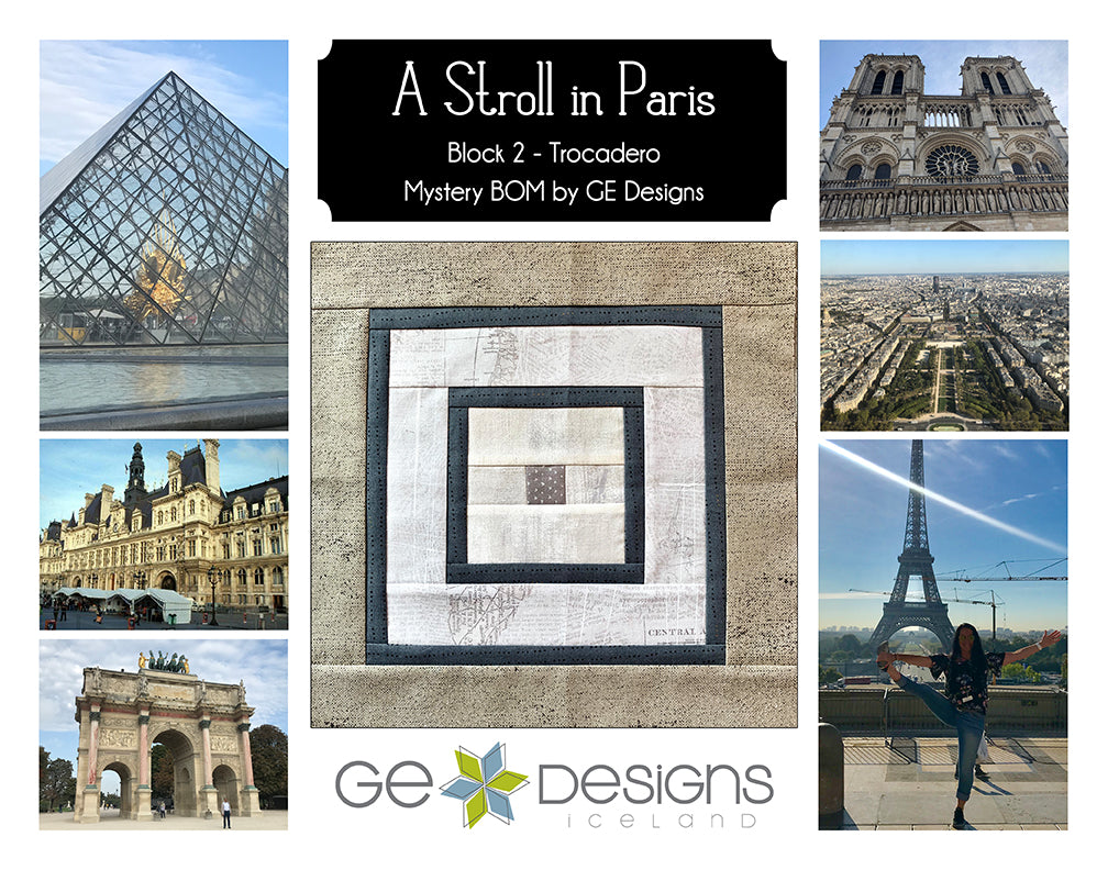 A Stroll In Paris - BLOCK 2 - pattern with video Pattern GE Designs   