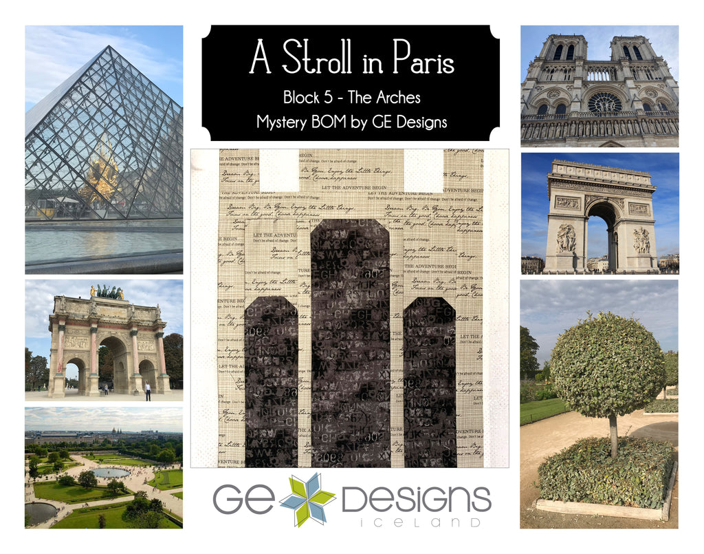 A Stroll In Paris - BLOCK 5 - pattern with video Pattern GE Designs   