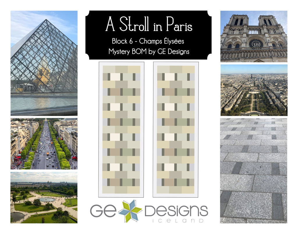 A Stroll In Paris - BLOCK 6 - pattern with video Pattern GE Designs   