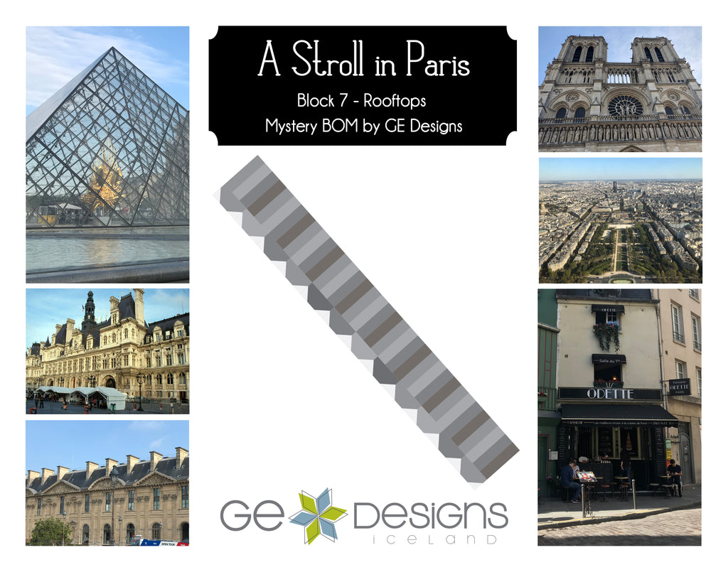 A Stroll In Paris - BLOCK 7 - pattern with video Pattern GE Designs   