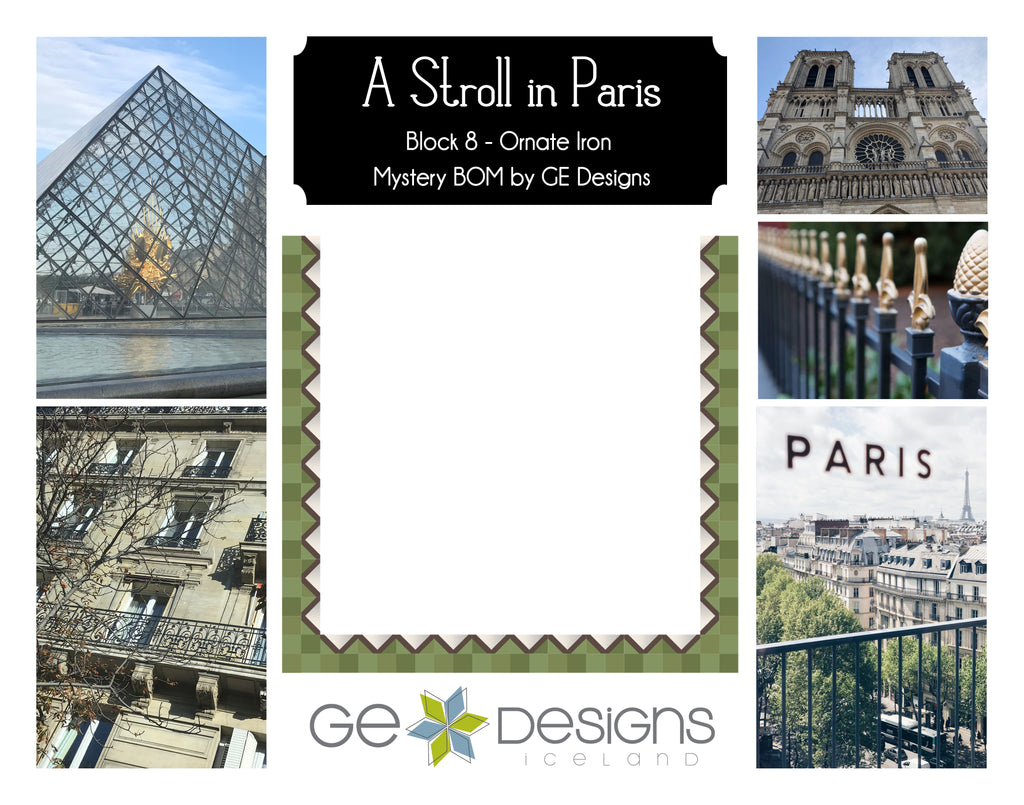 A Stroll In Paris - BLOCK 8 - pattern with video Pattern GE Designs   