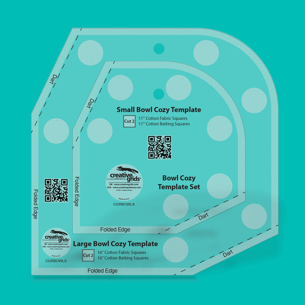 Creative Grids Bowl Cozy Template Set CGRBOWLS Rulers Checker   