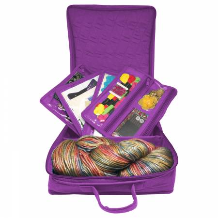 Yazzii Craft Box Fabric Top Purple CA474P Storage & Bags Yazzii   