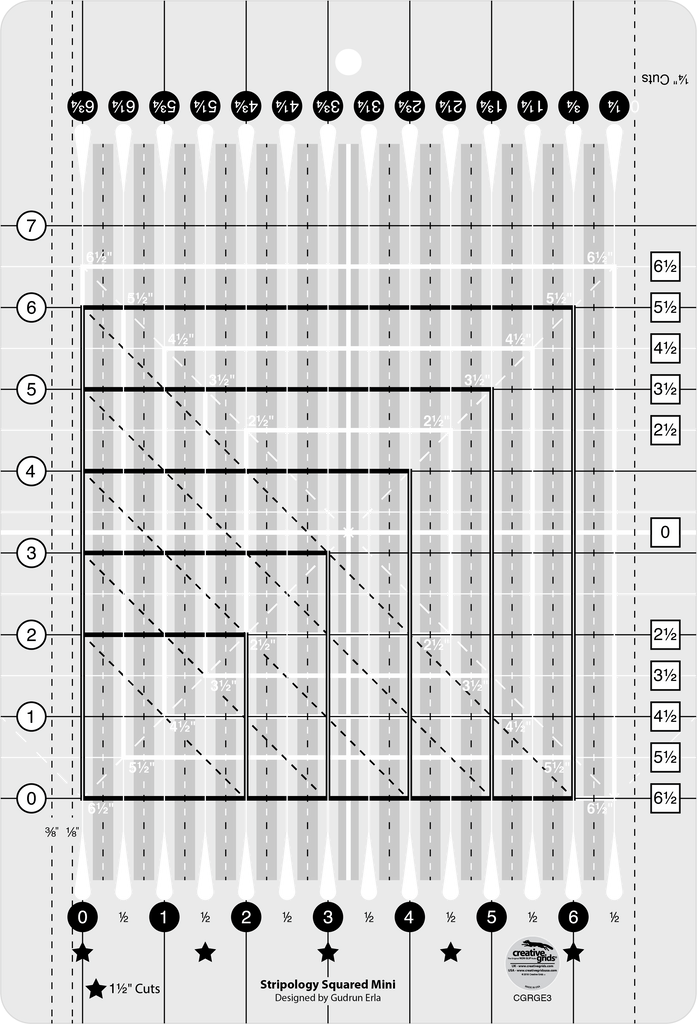 Stripology® Squared MINI Ruler CGRGE-3 Rulers Checker   