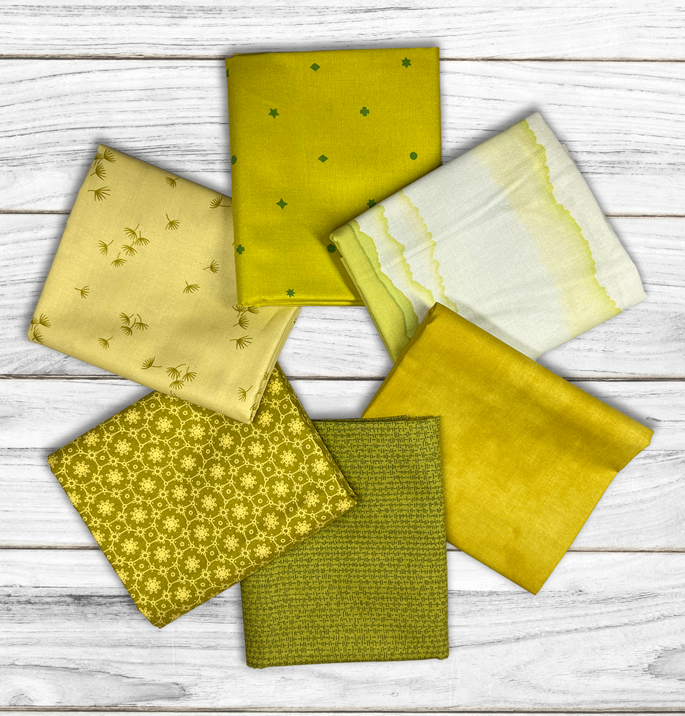 Mystery Basic Chartreuse Stash Builder Bundle Fabrics GE Designs   