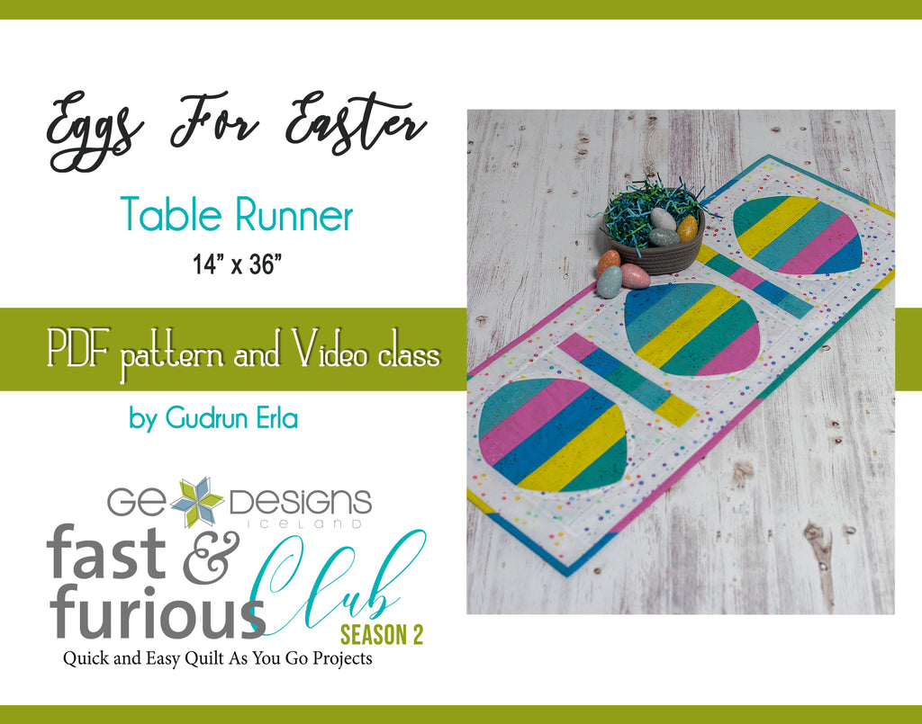 Eggs for Easter Table runner - Pattern and Video Class Pattern GE Designs   