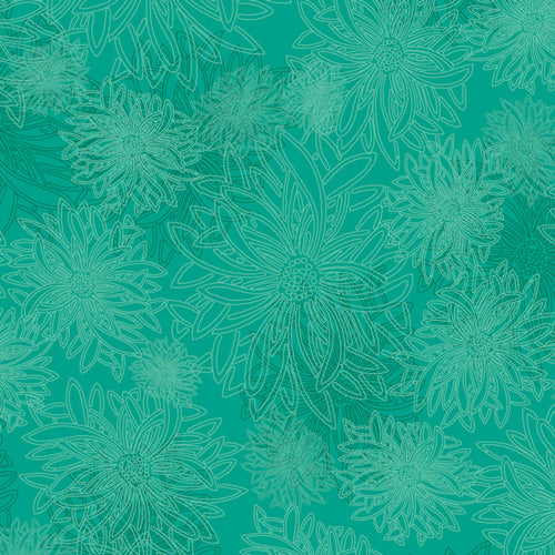 Floral Elements Tropical Green 540, quilting fabric by Art Gallery