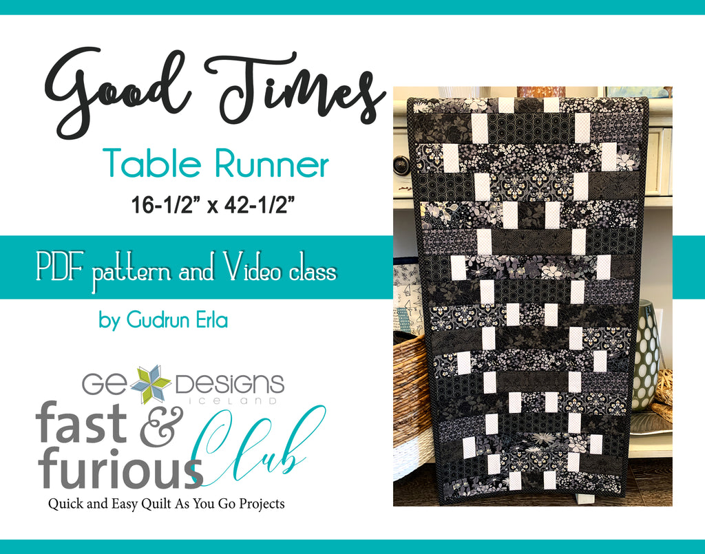 Good Times Table runner - Pattern and Video Class Pattern GE Designs   