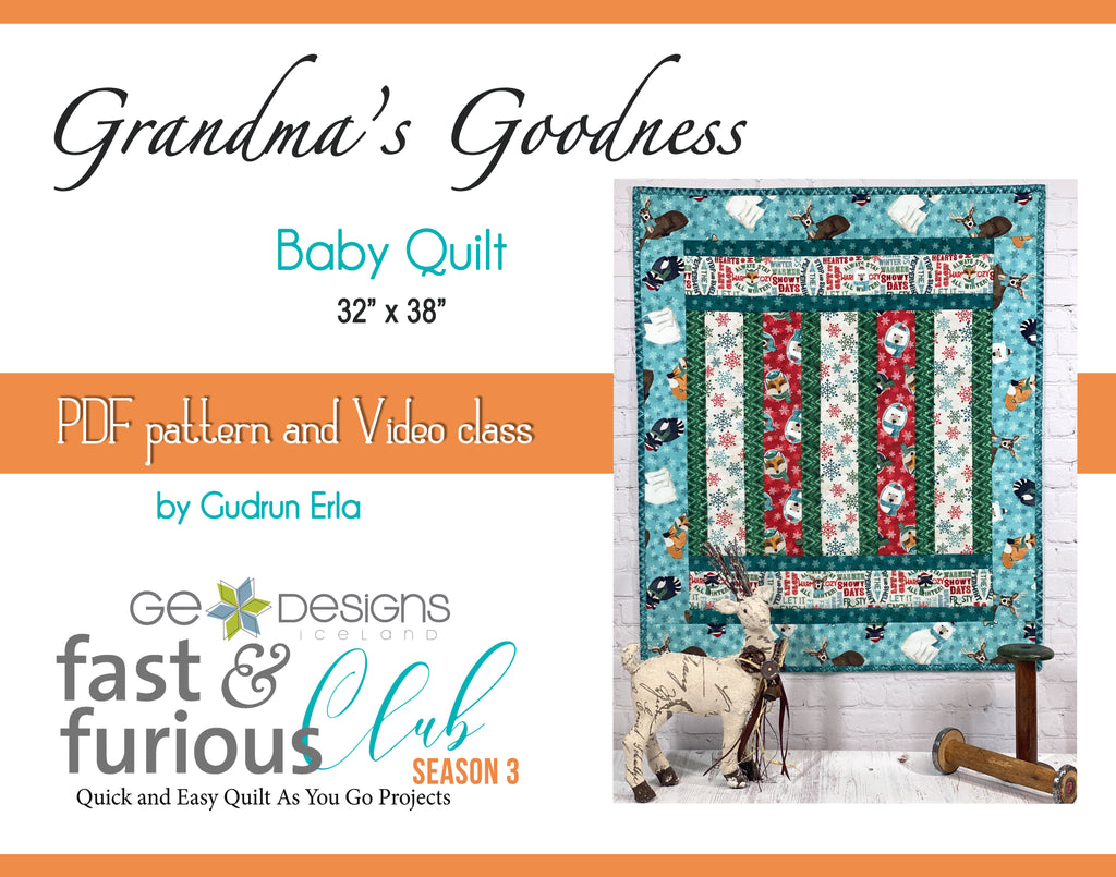 Grandma's Goodness Baby Quilt - Pattern and video class Pattern GE Designs   