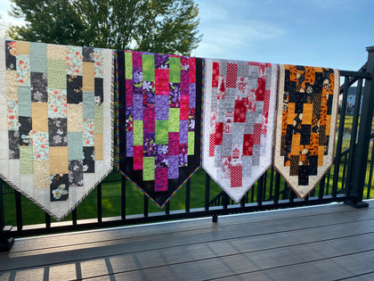 Confetti Betty Table runner, a finished Quilt As You Go project
