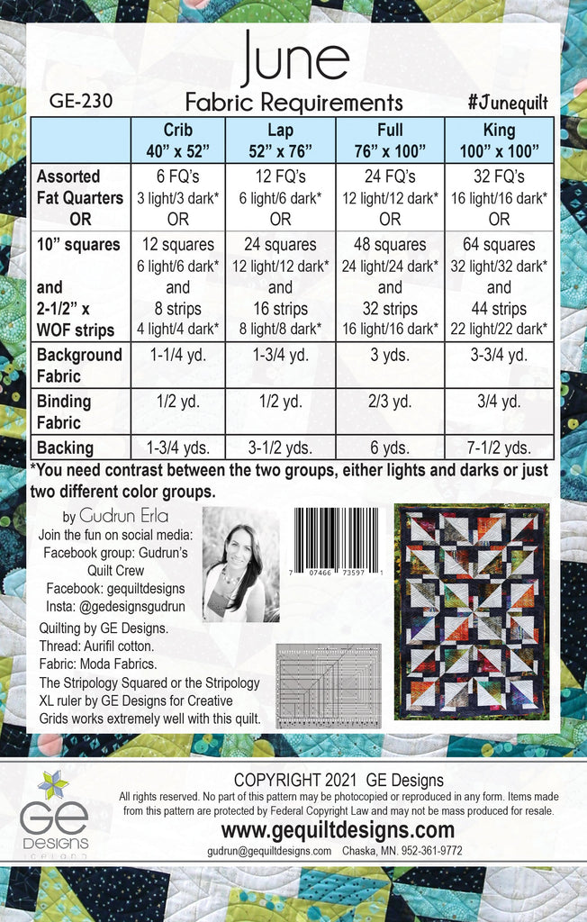 June - Stripology Mixer Pattern 230 Pattern GE Designs   