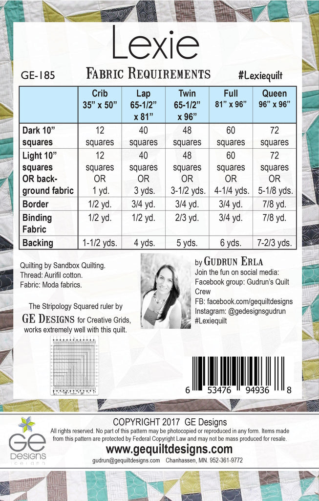 Lexie 10" Square Pattern PDF 185 Pattern GE Designs   