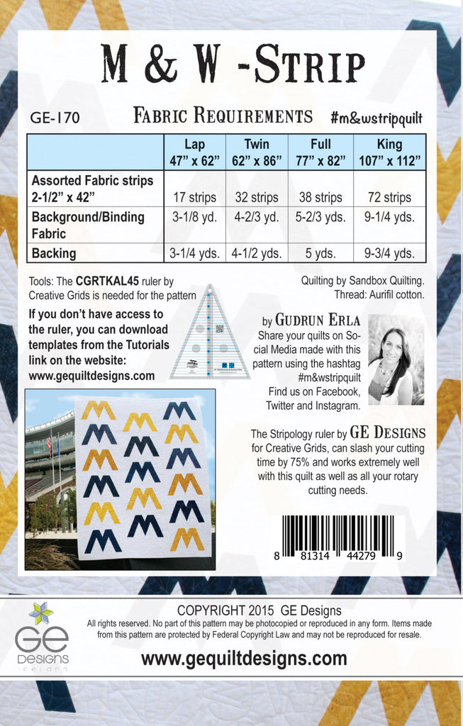 M & W Strip Pattern PDF 170 Pattern GE Designs   