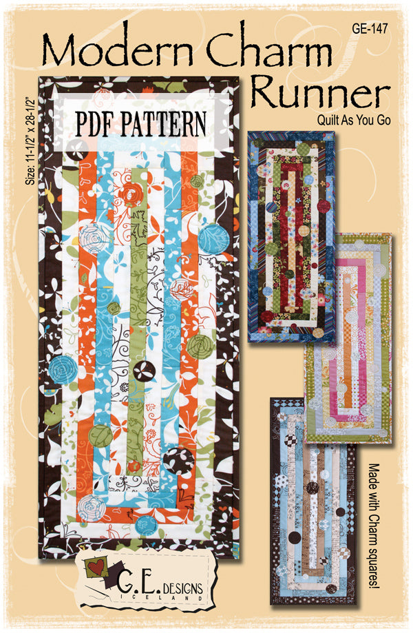 Modern Charm Table runner Pattern PDF 147 Pattern GE Designs   