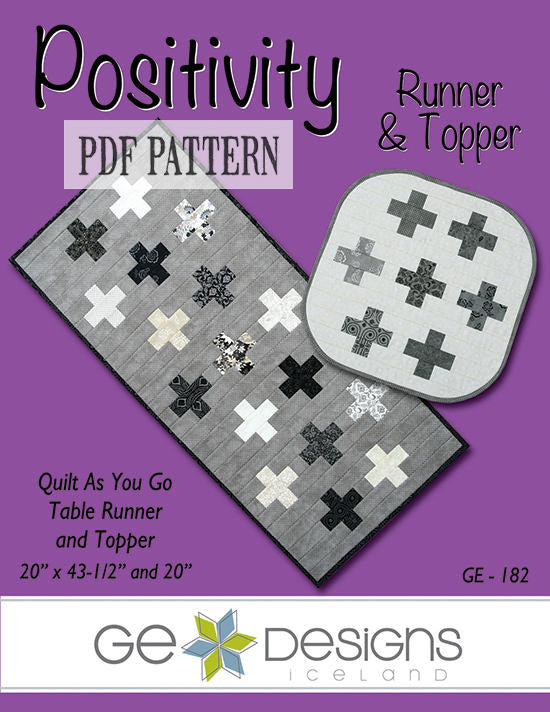 Positivity Table Runner & Topper Pattern PDF 182 Pattern GE Designs   