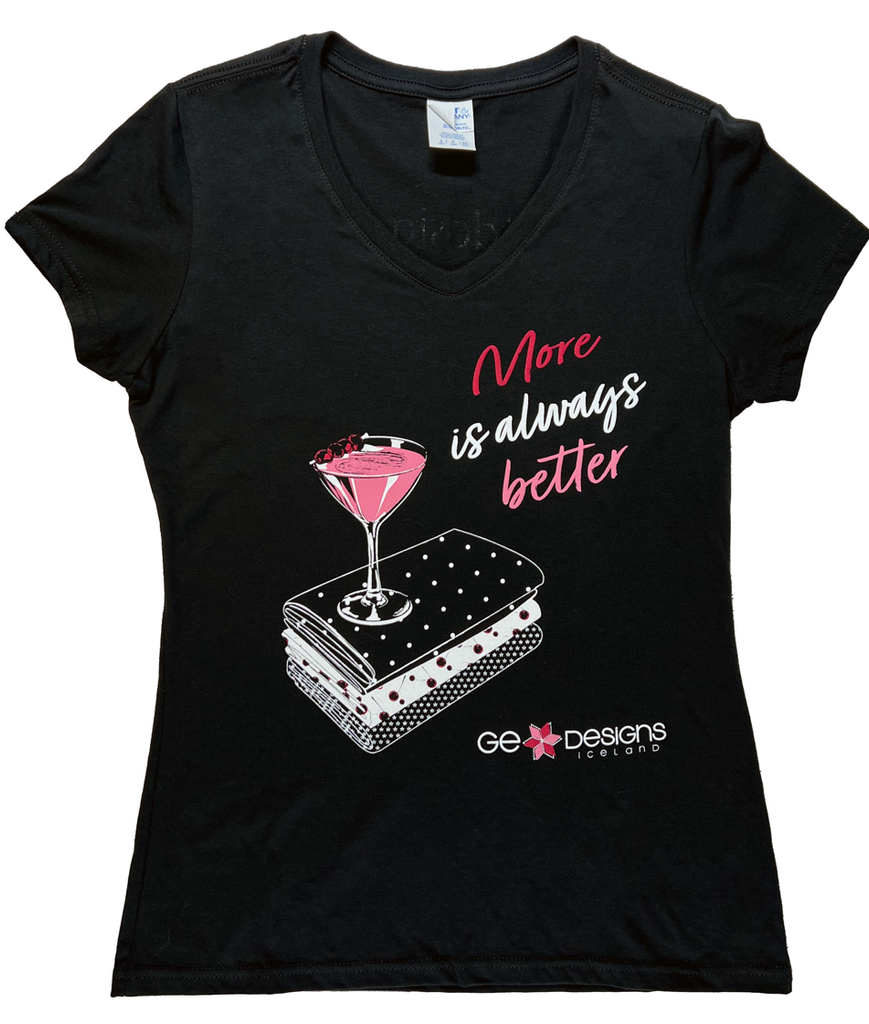 Women's V-Neck More is Better T-Shirt (Small - XL) Apparel & Accessories GE Designs   