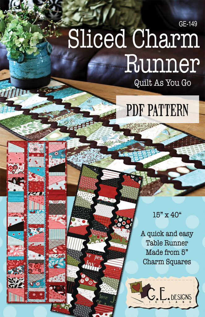 Sliced Charm Table Runner Pattern PDF 149 Pattern GE Designs   