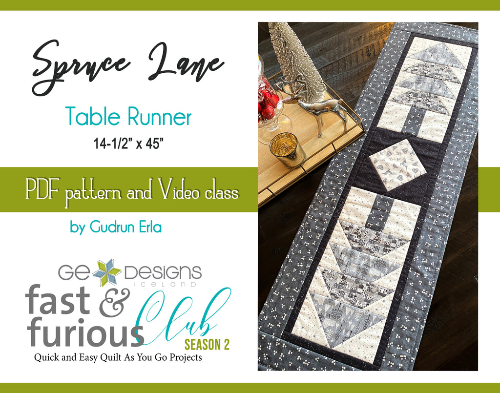 Spruce Lane Table runner - Pattern and Video Class Pattern GE Designs   