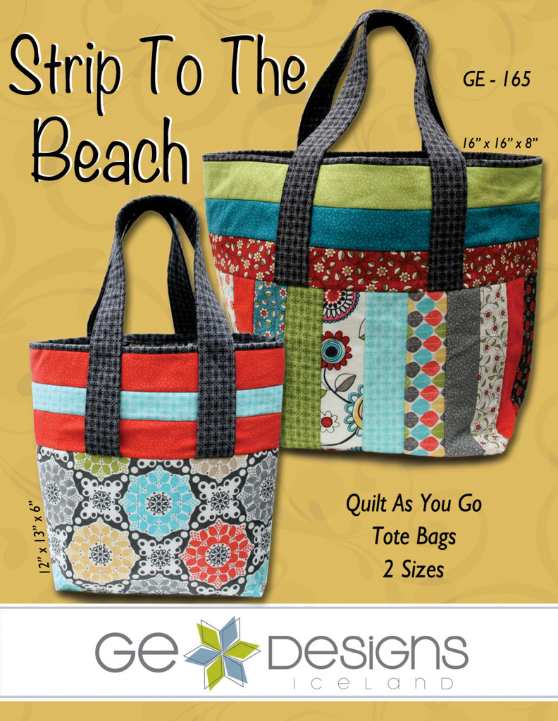 Strip To The Beach Tote Bag Pattern 165 Pattern GE Designs   