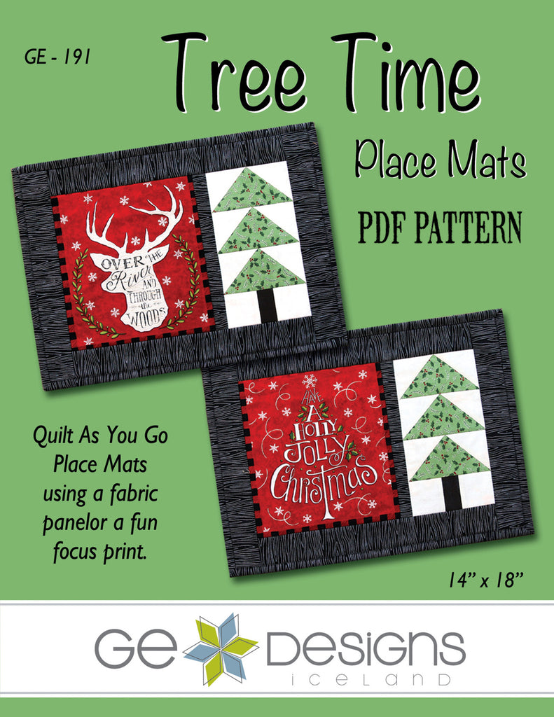 Tree Time Place Mats PDF Pattern 191 Pattern GE Designs   