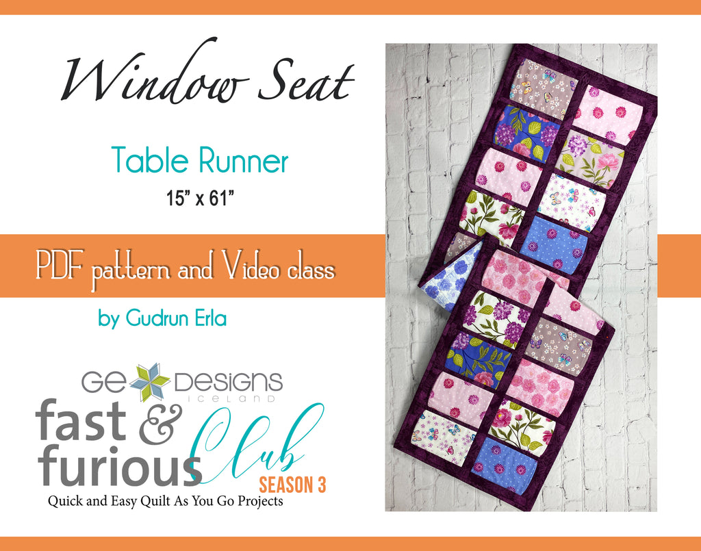 Window Seat Table runner - Pattern and video class Pattern GE Designs   