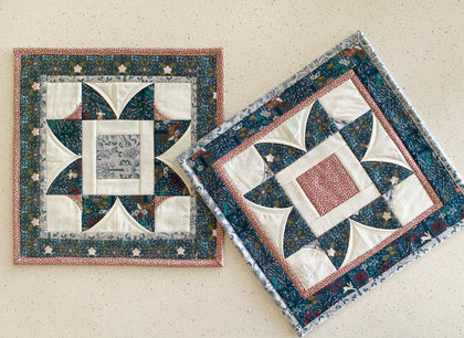 Winter Beauty Table Toppers, a finished Quilt As You Go project