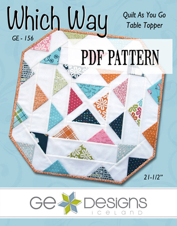 Which Way Table Topper Pattern PDF 156 Pattern GE Designs   