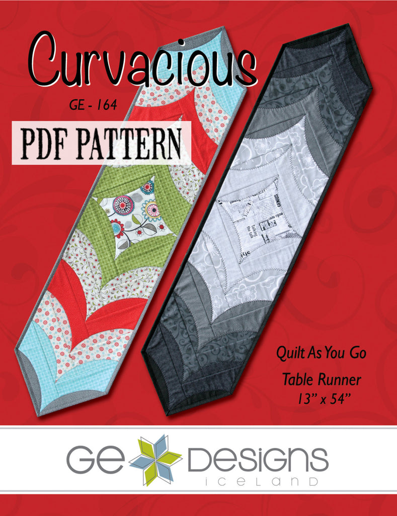 Curvacious Table Runner Pattern PDF 164 Pattern GE Designs   