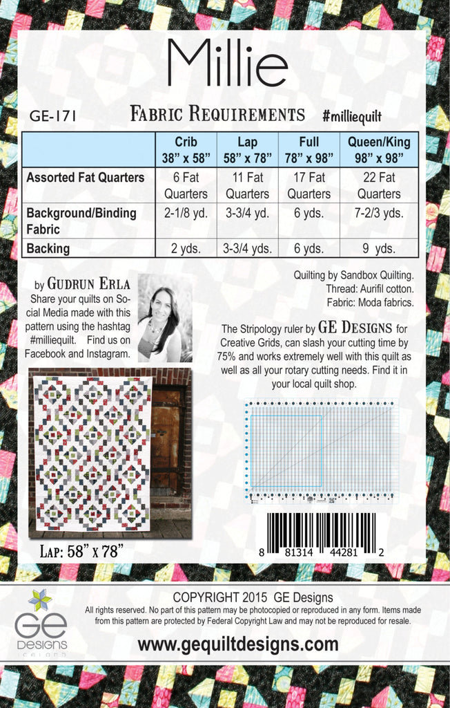 Millie Fat Quarter Pattern PDF 171 Pattern GE Designs   